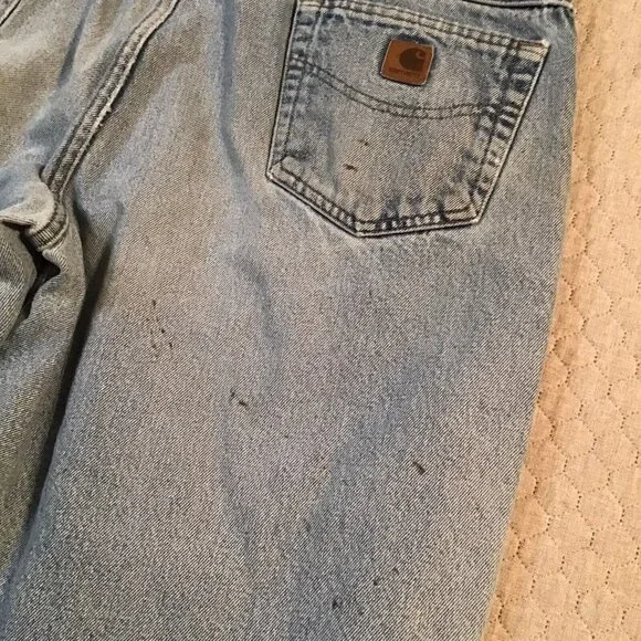 y2k Carhartt Distressed Jeans Men's 38x29 Relaxed Fit - B160 DST - Picture 4 of 7